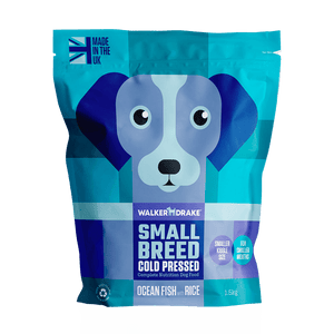 Walker and Drake 1.5kg Cold Pressed Small Breed Dog Food – Ocean Fish with Rice